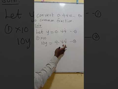 Converting Recurring Decimals Fractions into Common Fractions #maths
