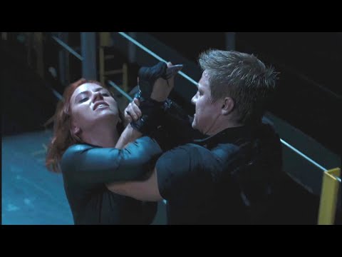 Black Widow vs Clint Barton fight scenes - The Avengers (2012) movie scenes