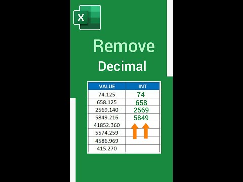 Remove decimal values in excel ЁЯШО #advancedexcel #excelshorts