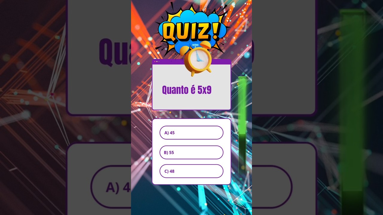 Desafie sua Mente: Quiz de Multiplicação Fácil 5x9! 🧠