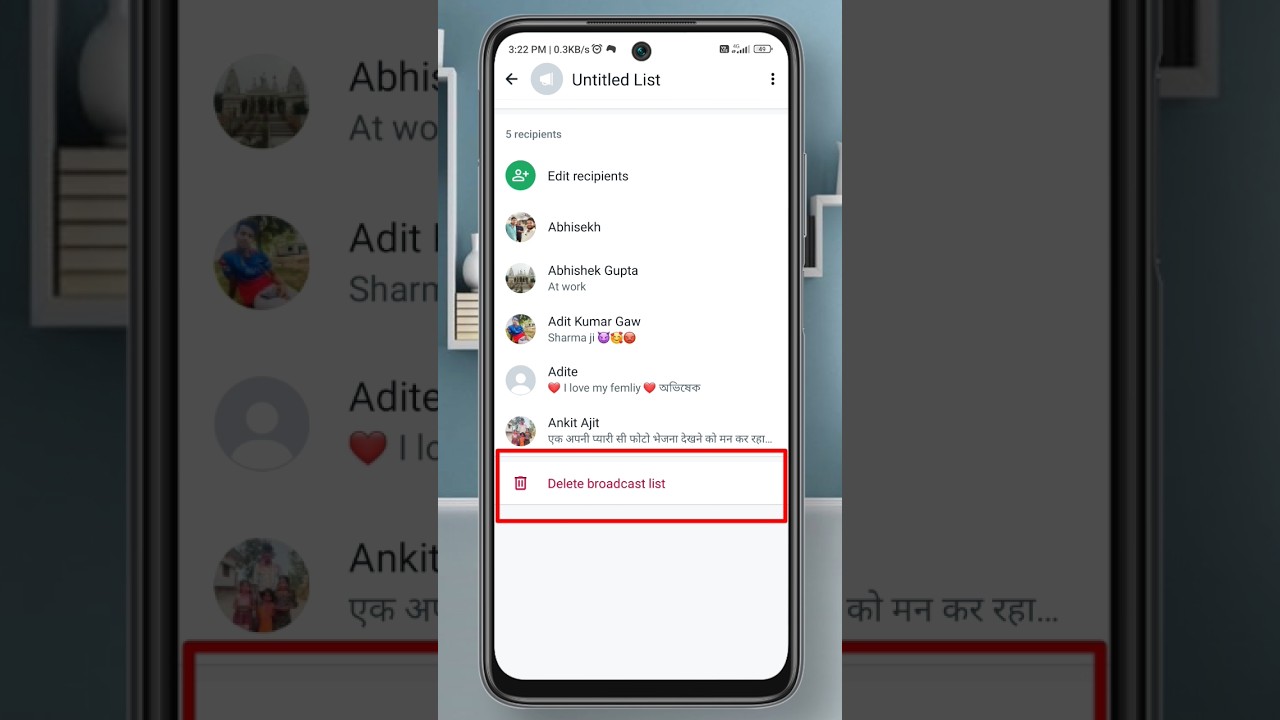 Delete WhatsApp Broadcast List #shorts