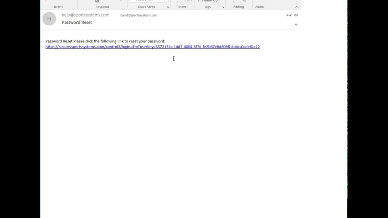 Client Password Reset Procedure