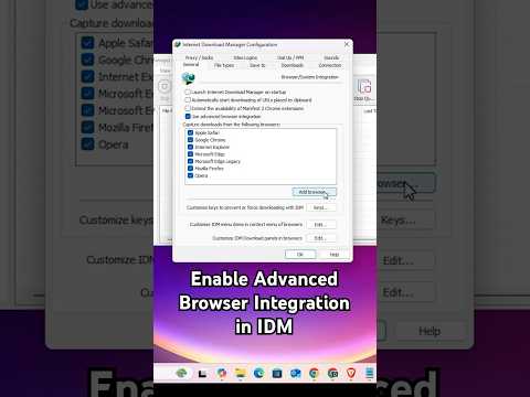 How to Enable Advanced Browser Integration in Internet Download Manager - IDM