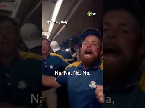 Rory McIlroy leads Europe celebrations after Ryder Cup win #shorts