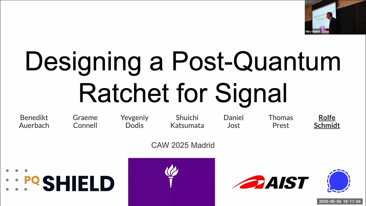 Innovative Post-Quantum Ratchet for Signal Messenger 🚀 at CAW 2025