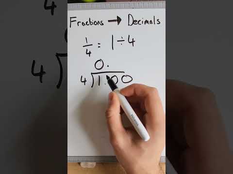 What's is 1/4 as a decimal? #maths #mathstricks #fractions #division #decimals #busstop #value