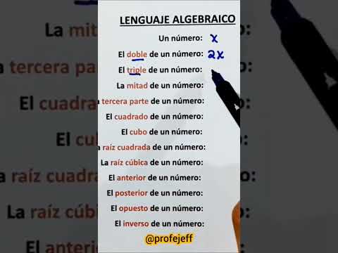 Lenguaje Algebraico parte 1 #educacionmatematica #algebra #profejeff