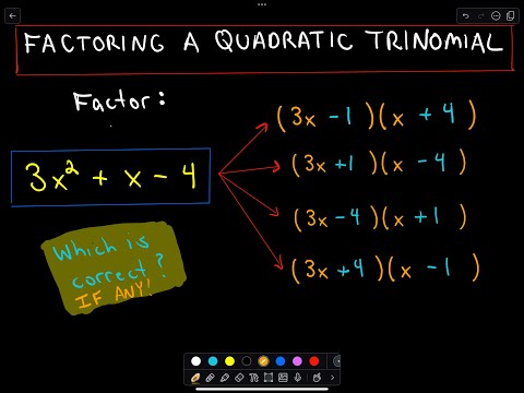 ❖ Factoring Trinomials (A quadratic Trinomial) by Trial and Error ❖