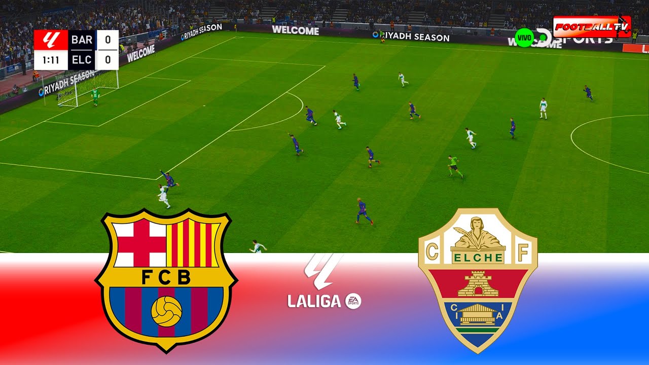 Barcelona vs Elche | La Liga 2025/26 Full Match & Goals | PES 21 Gameplay ⚽