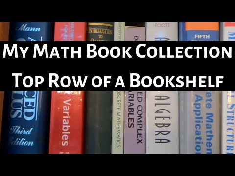 My Math Book Collection (Top Row of a Bookshelf)