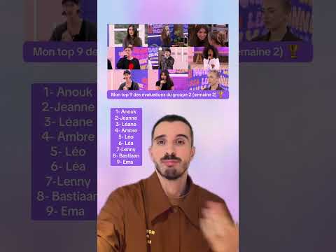 Mon top 9 des évaluations groupe 2 semaine 2 #staracademy