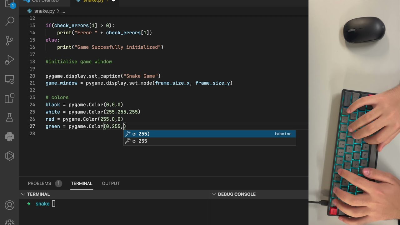 ASMR Snake Game Coding with Python 🎮