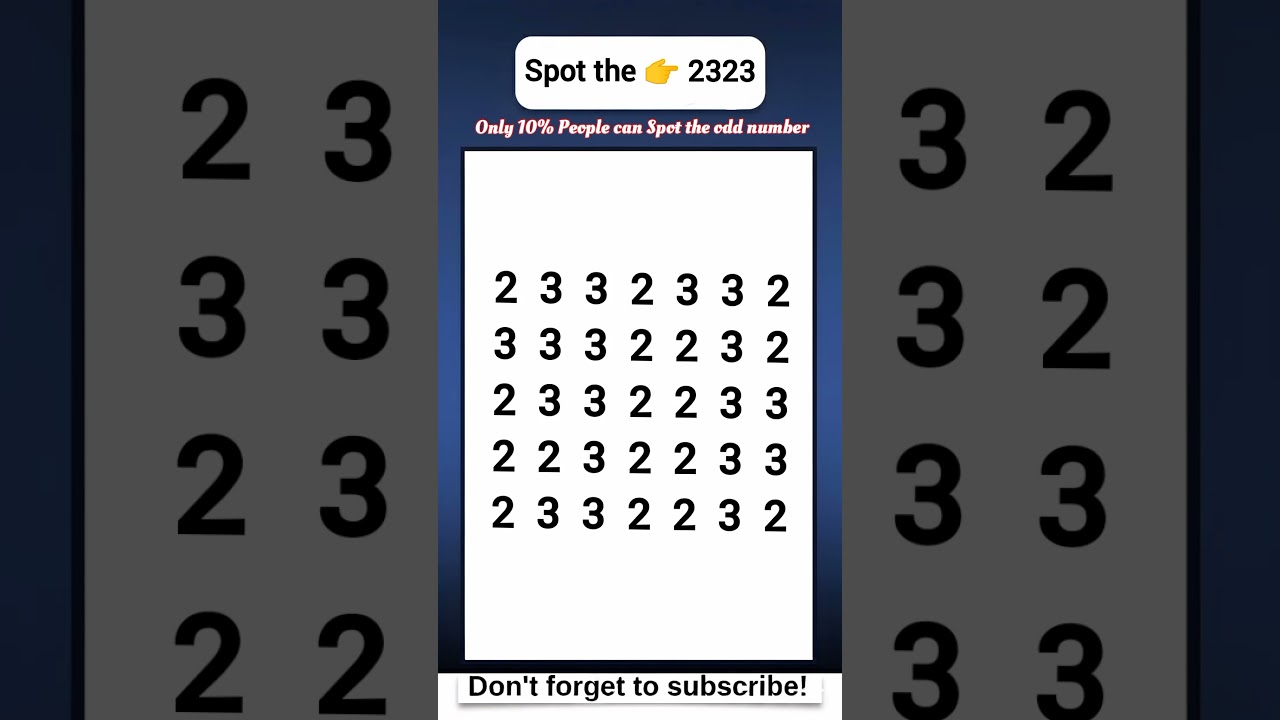 Can You Find the Odd Number in 2323? 🧮 | Math Puzzle Challenge