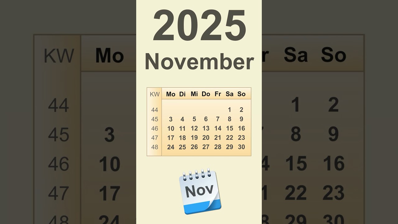 Kalender November 2025: Alle Termine & Monatsübersicht 📅