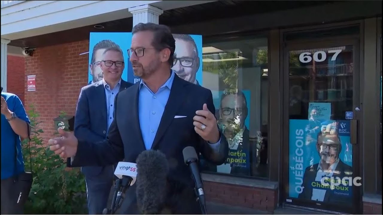 Yves-François Blanchet Addresses Journalists in Drummondville During Campaign 🗣️