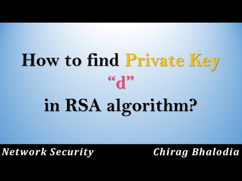 How to find Private Key in RSA algorithm | How to calculate private Key "d" in RSA algorithm