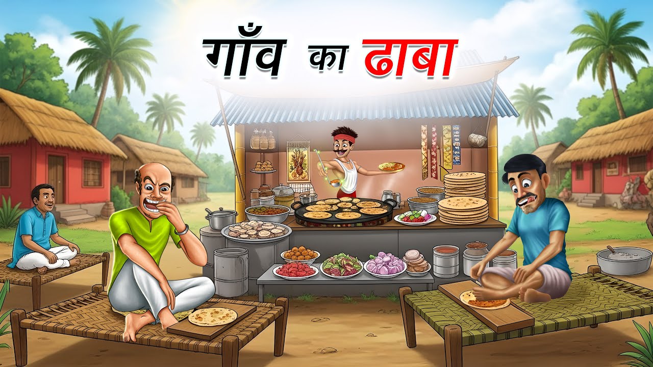 गाँव का ढाबा: मजेदार हिंदी कहानी और नैतिक शिक्षा 🏡