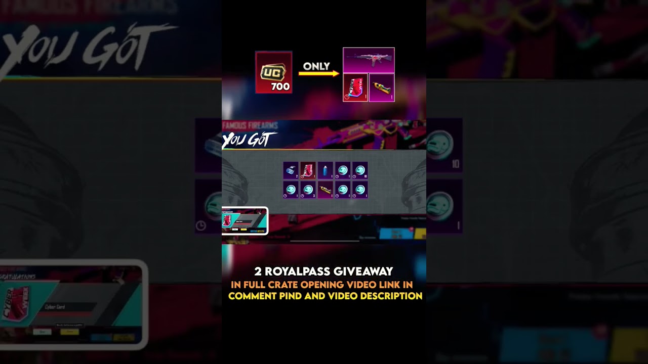 😱 Only 700 UC | Cyber Week Crate Opening | Cyber Famous Firearms Crate Opening | PUBGM #shortsfeed