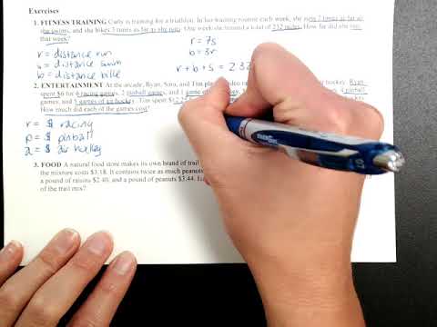 3-4 Systems of Equations in Three Variables Word Problems