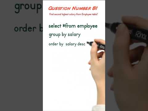 81  Find second highest salary from employee table using SQL? #interviewquestions #javaprogramming