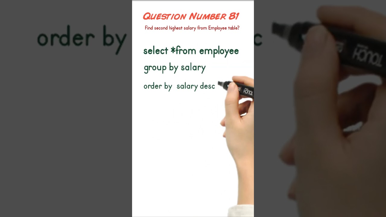 81 SQL Tutorial: How to Find the Second Highest Salary in an Employee Table 🔍