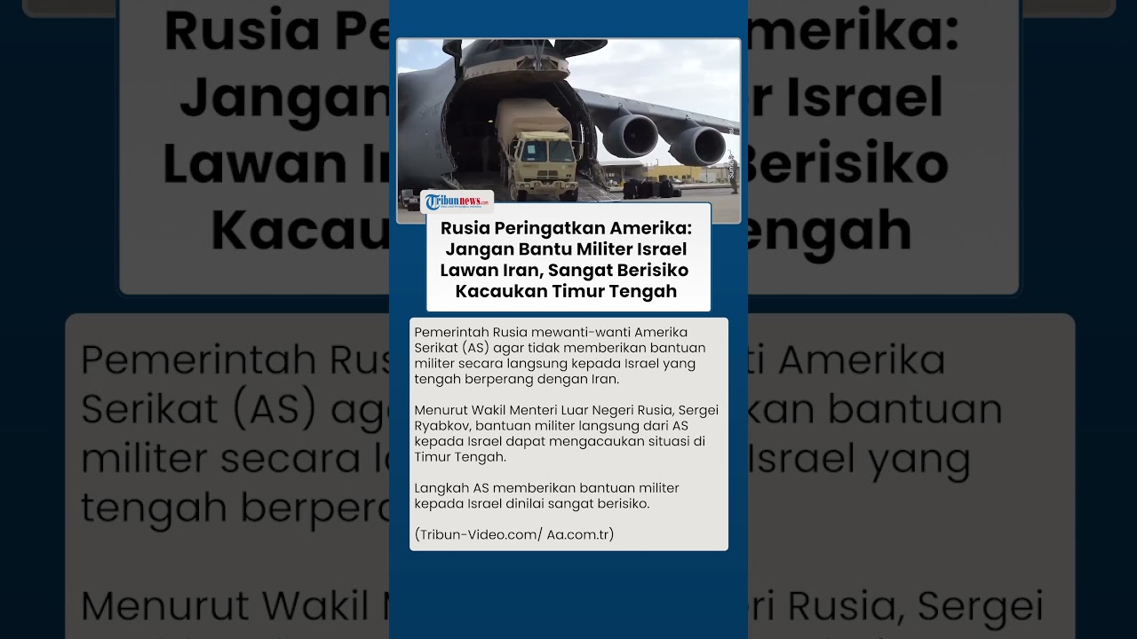 Rusia Imbau agar Tak Berikan Bantuan Militer Langsung ke Israel untuk Hindari Kekacauan di Timur Tengah