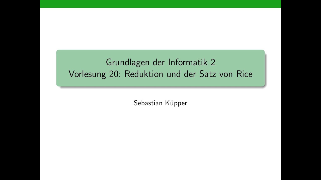 Informatik 2: Reduktionen & Rice's Theorem – Unentscheidbare Probleme verstehen 📚