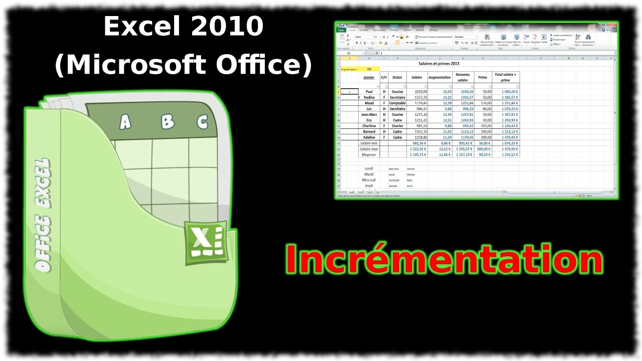 Incrémentation dans Excel 2010 📊