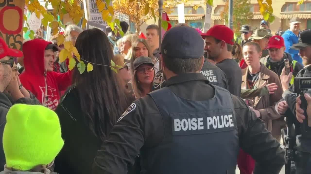 Anti-ICE rally in Boise calling to end state partnership with ICE draws counter-protesters