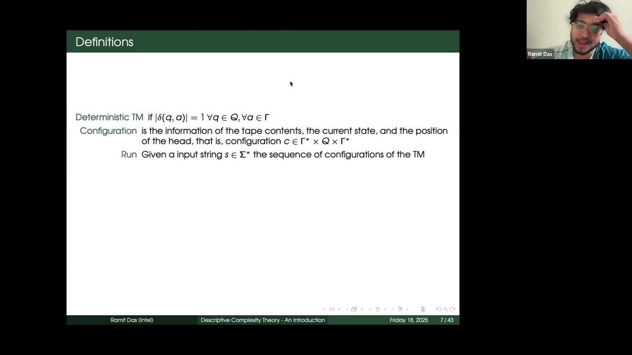 Ramit Das Explores Descriptive Complexity in Formal Verification 🔍