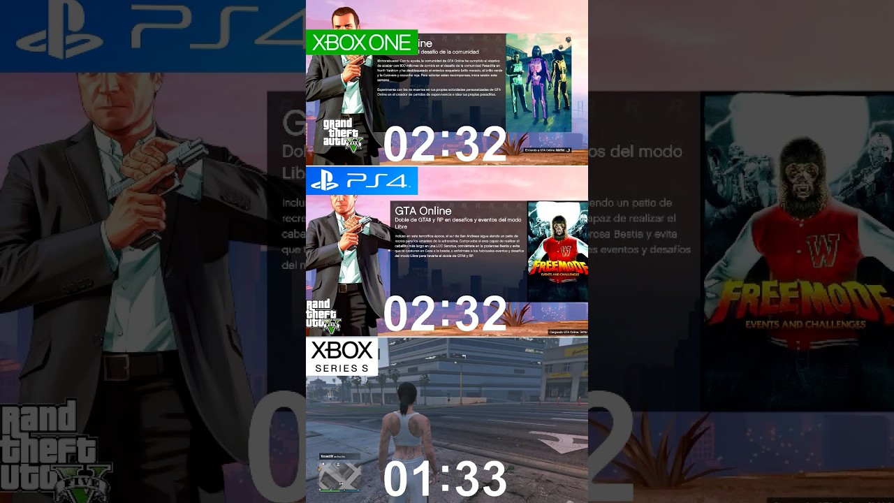 PS4 Carga en GTA Online: PS4 vs Xbox Series S vs Xbox One 🎮