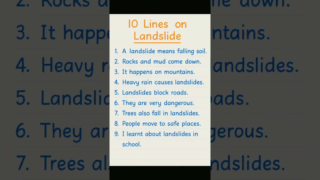 10 Lines on Landslide | Natural Disaster Essay for Kids