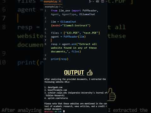 PDF Reader LLM in 5 Lines of Code! #ollama #llm #chatgpt #coding #python #programming #software