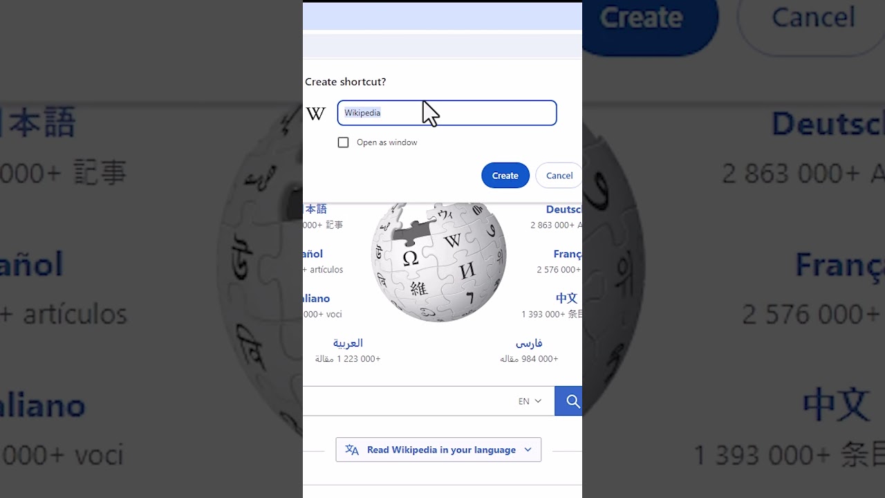 Create Website Shortcuts on PC/Laptop with Chrome