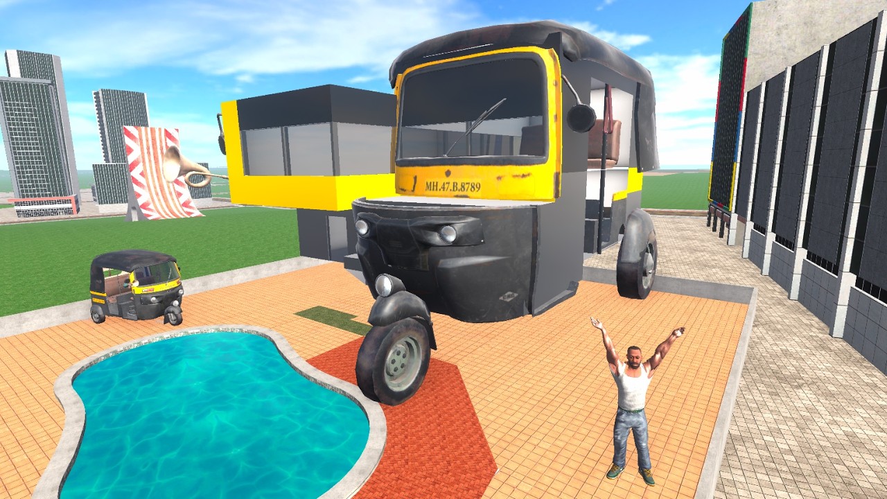 Franklin Change His House Into Giant Auto Rickshaw in Indian Bike Driving 3D