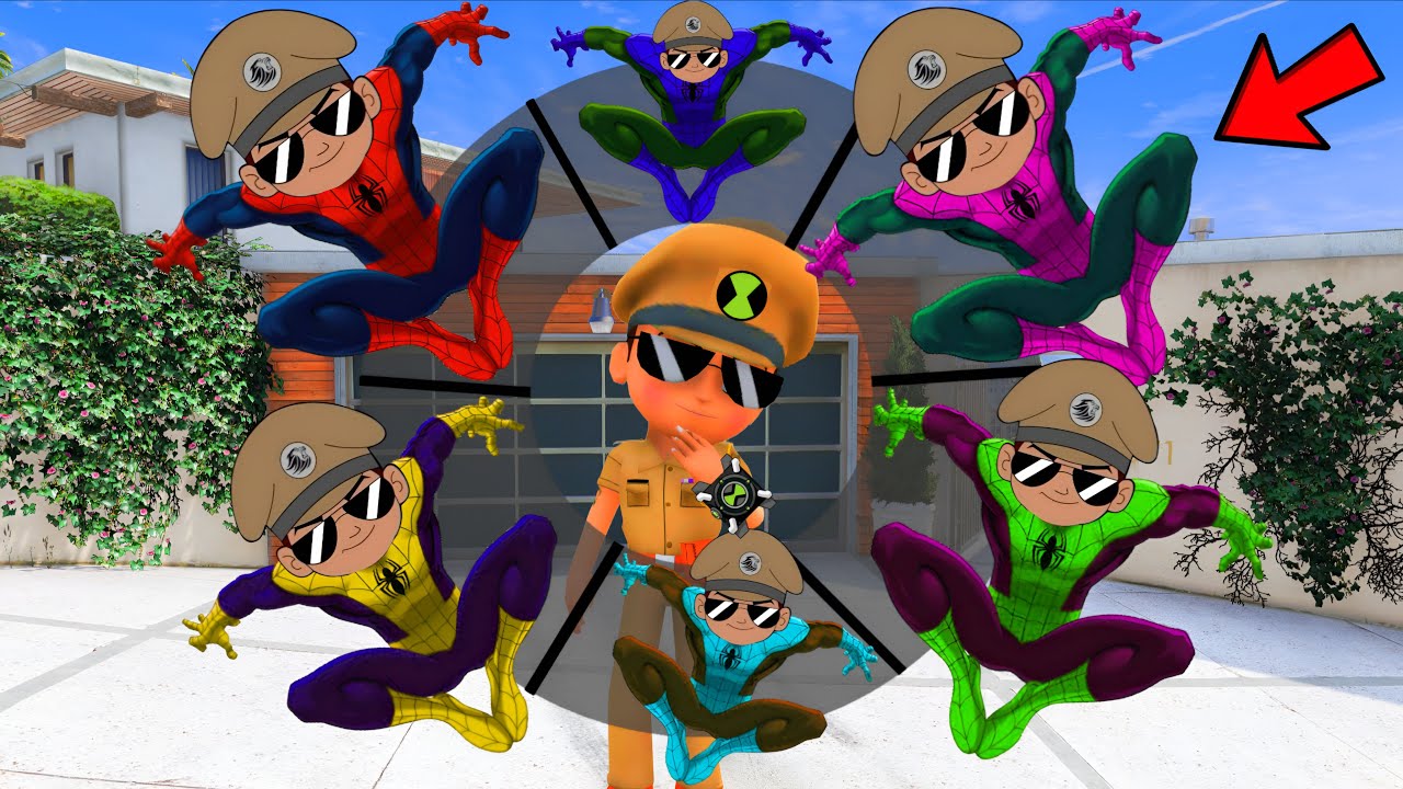 Little Singham as Cartoon Avengers & Spider-Man in GTA 5 🕷️