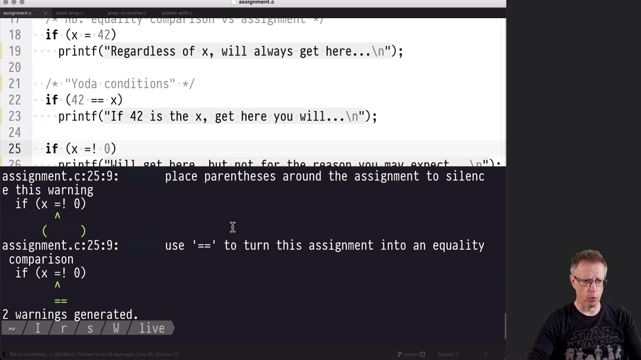 Informatik 2 - Chapter 12: C Arrays on the Stack, Array vs. Pointer, and Operator