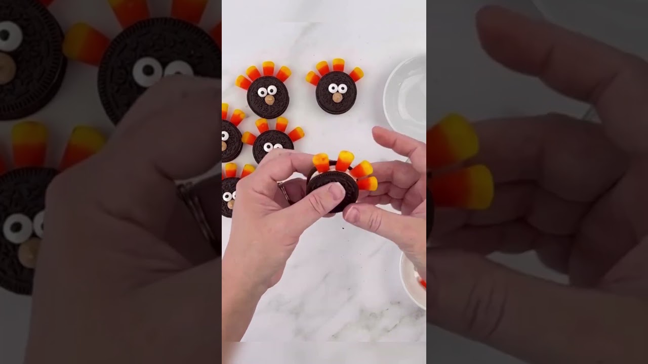 Adorable Turkey Cookies with Oreos & Candy 🍪🦃