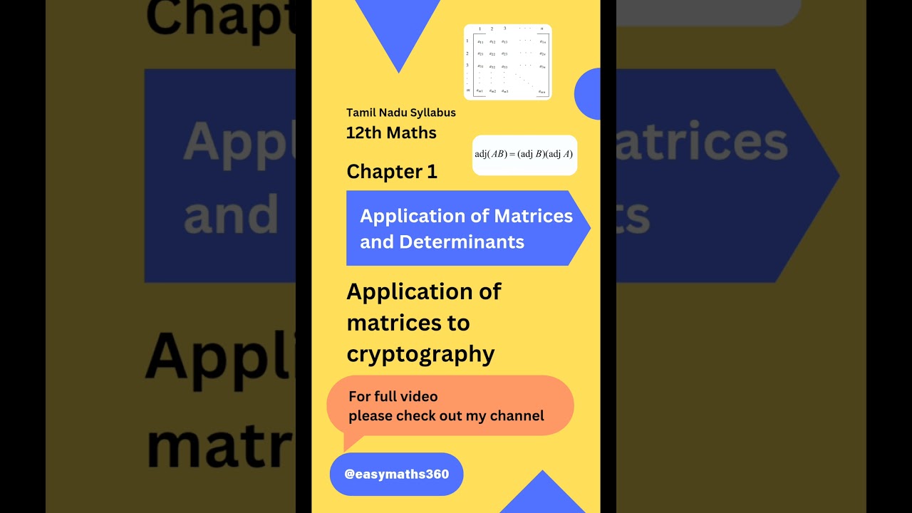 Unlocking Cryptography with Matrices: 12th Maths Chapter 1 📊
