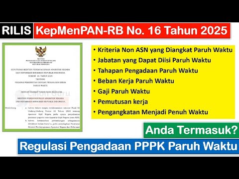 RILIS Regulasi Pengadaan PPPK Paruh Waktu PPPK 2024 ~ Cek Detail KepMenPAN RB No. 16 Tahun 2025