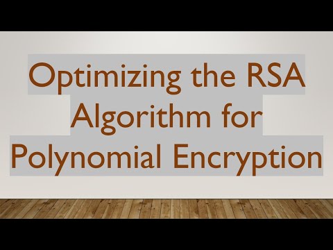 Optimizing the RSA Algorithm for Polynomial Encryption