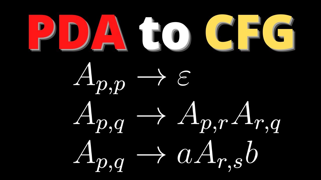 Conversion of Pushdown Automaton to Context-Free Grammar (PDA to CFG)