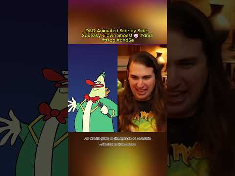 D&D Animated Side by Side: Squeaky Clown Shoes! 🤡 #dnd #ttrpg #dnd5e