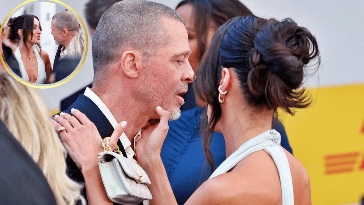 Watch Brad Pitt Hilariously Avoid Girlfriend Ines de Ramon’s Kiss at F1 Premiere!