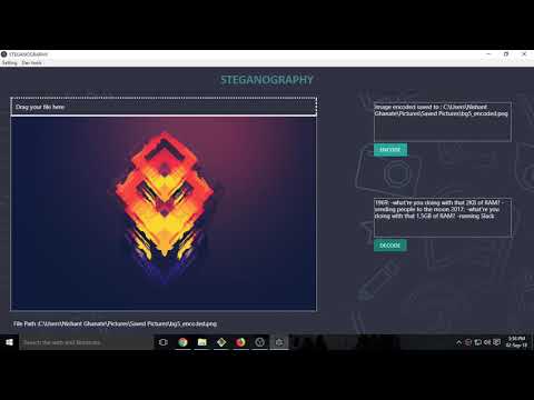 Steganography tool made in Electron js + OpenCv