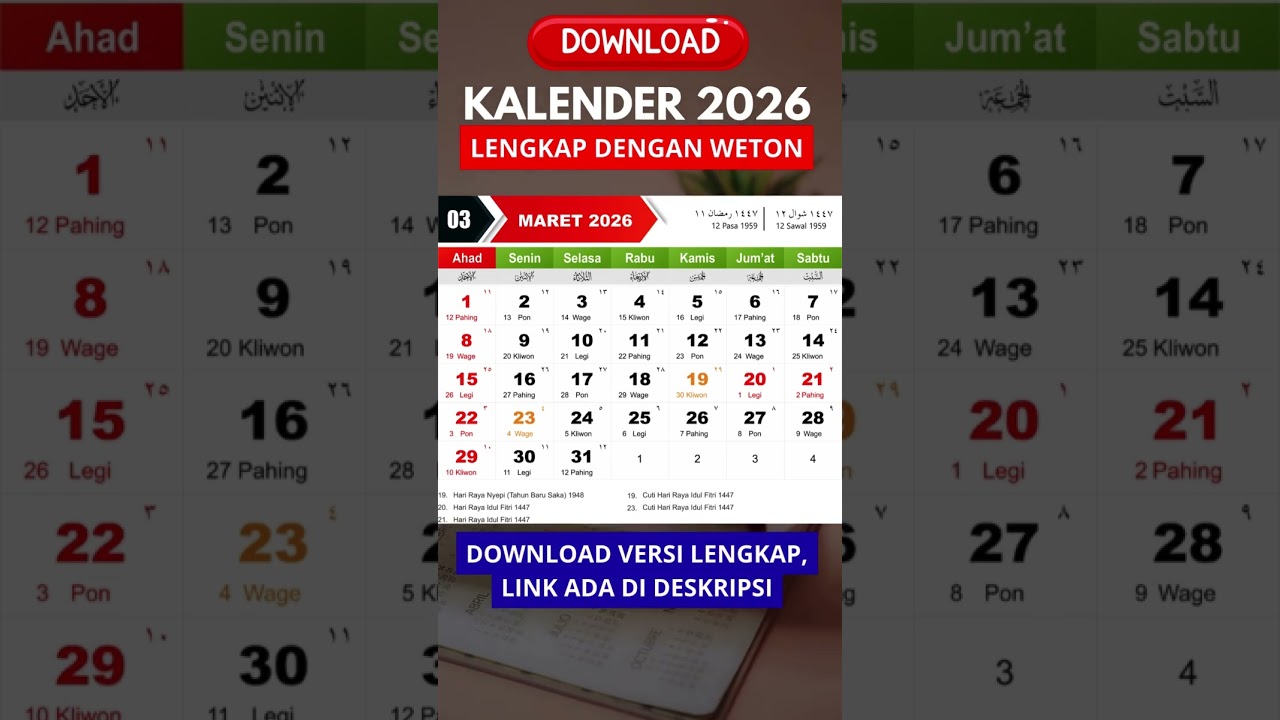 Kalender 2026 Gratis 📅