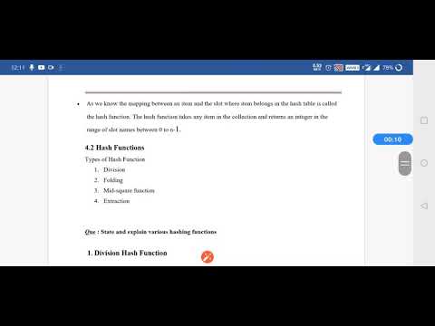 DSA-Data Structures and Algorithms-SE CSE-IT-Hash Functions