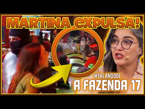 💣🚨A Fazenda 17: Expulsa! Martina taca copo de vidro e é retirada da festa por ninjas em treta pesada