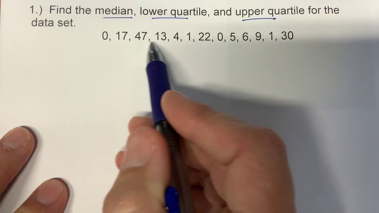 Calculation of Median, Lower Quartile, and Upper Quartile