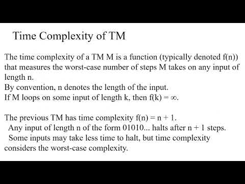 Time and Space Complexity of TMs